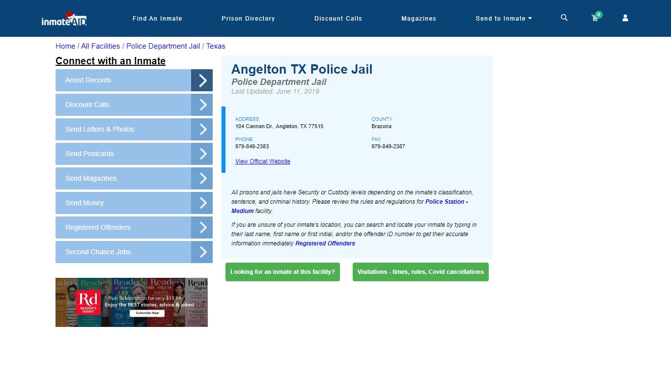 Angelton TX Police Jail & Inmate Search - Angleton, TX