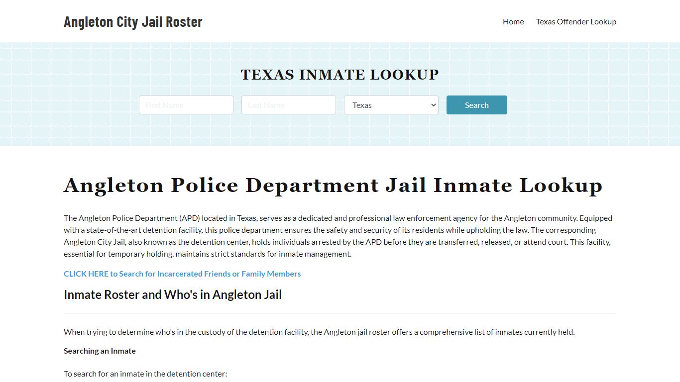 Angleton Police Department & City Jail, TX Inmate Roster, Arrests, Mugshots